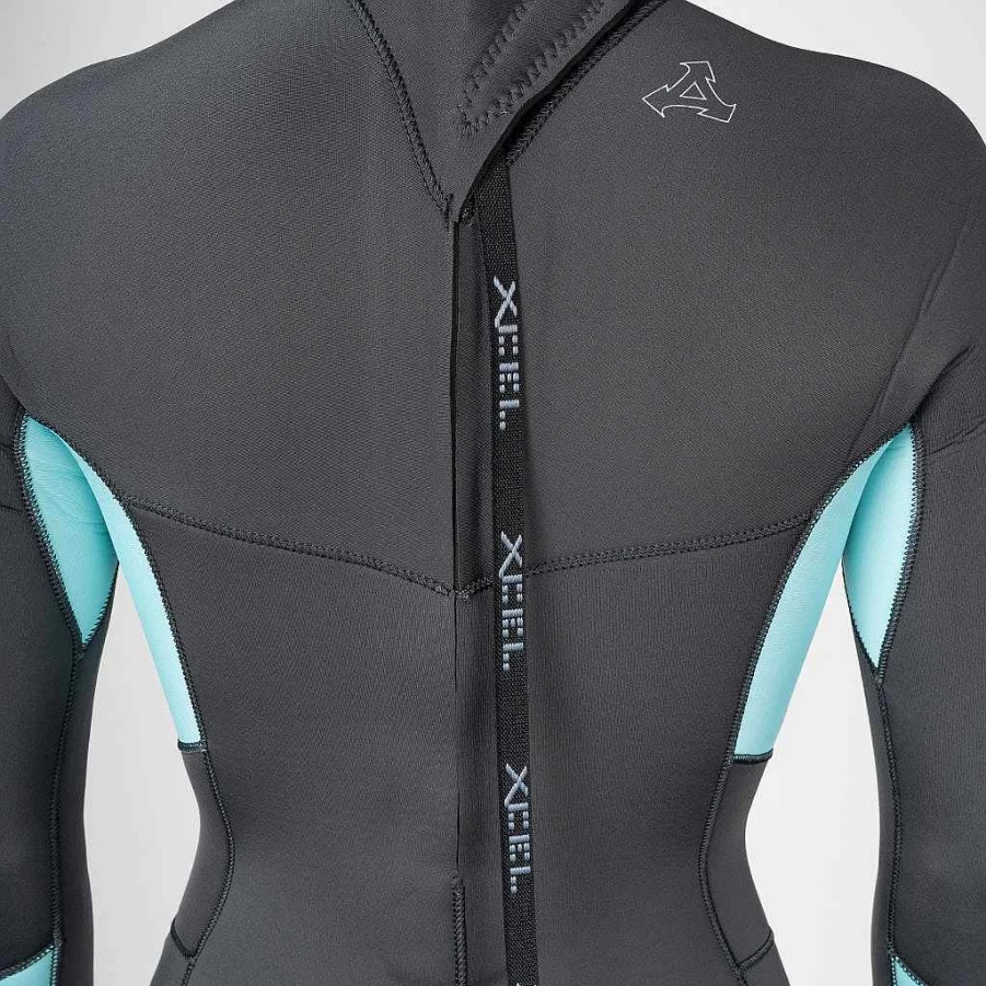 Xcel Women's Axis 3/2mm Back Zip Full Wetsuit - Black/Tinfoil/Mesa Rose