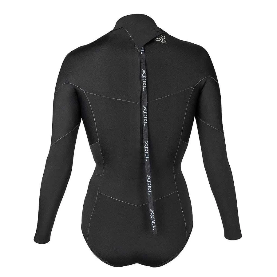 Xcel Women's Black Axis 2mm Long Sleeve Bikini Cut Back Zip Springsuit Wetsuit